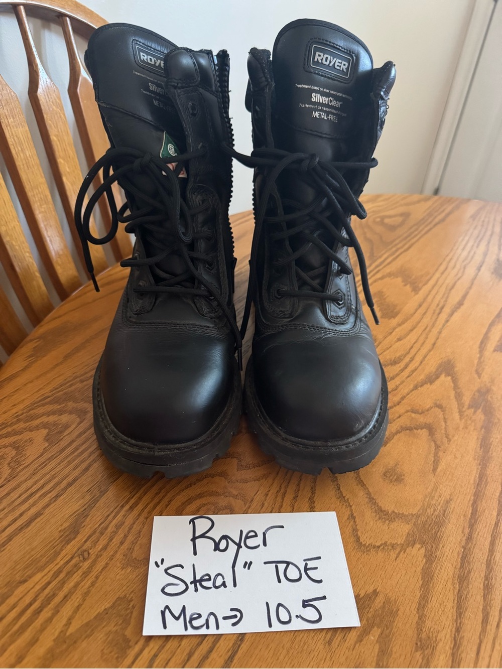 Men's Black Steel-Toe Work Boots